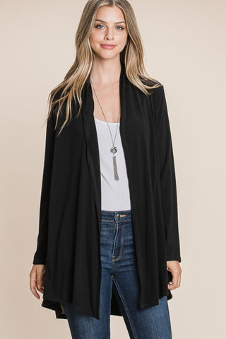 BOMBOM Open Front Long Sleeve Cardigan - 1985 the VAULT Boutique