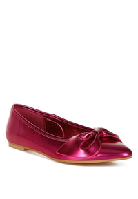 Bromelia Metallic Pleather Bow Ballerinas - 1985 the VAULT Boutique