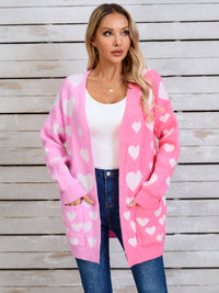 Angel Wings Heart Open Front Long Sleeve Cardigan - 1985 the VAULT Boutique