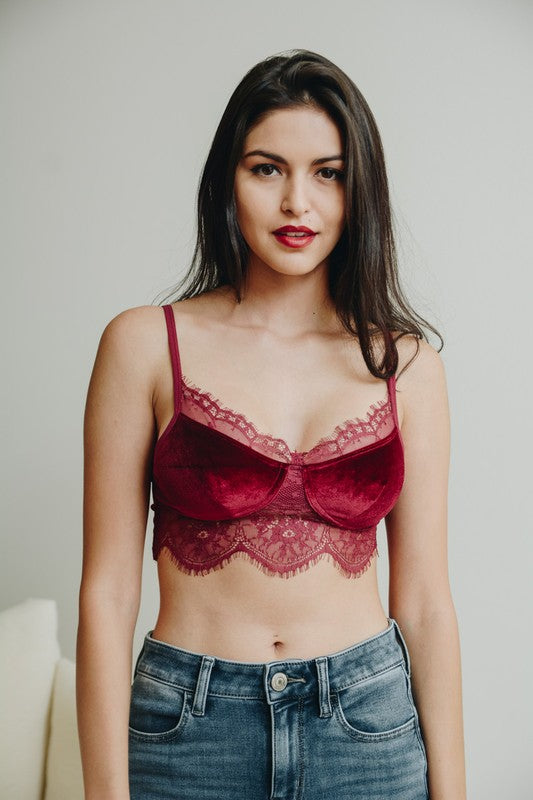 Velvet and Lace Half Cami - 1985 the VAULT Boutique