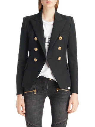 Lapel Collar Long Sleeve Blazer - 1985 the VAULT Boutique