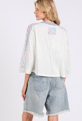 SAGE+FIG Patchwork Breeze Contrast Oversized T-Shirt - 1985 the VAULT Boutique