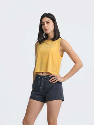 Millennia Round Neck Cropped Active Tank - 1985 the VAULT Boutique