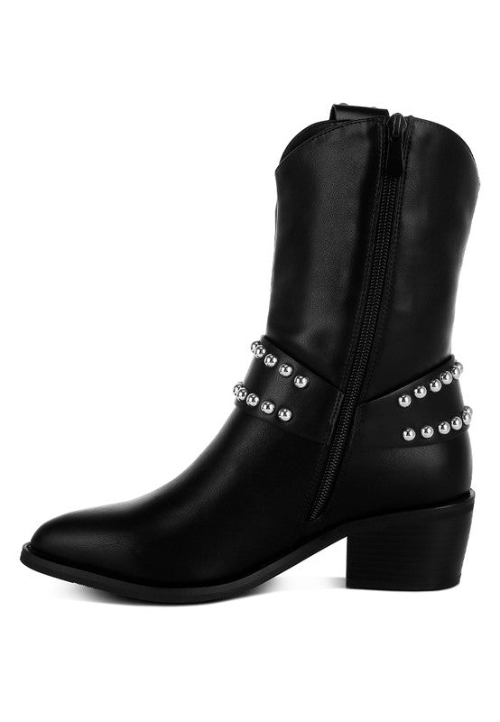 Altair Studded Harness Detail Boots - 1985 the VAULT Boutique