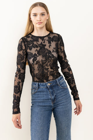 Ces Femme Floral Lace Mesh Bodysuit - 1985 the VAULT Boutique