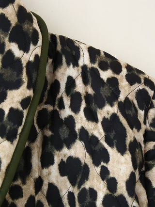 Leopard Open Front Long Sleeve Outerwear - 1985 the VAULT Boutique