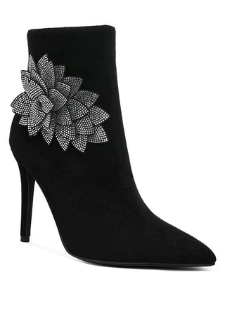 Yarrow Rhinestones Petal Detail Boots - 1985 the VAULT Boutique