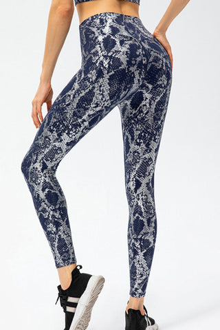 Animal Print Slim Fit Wide Waistband Long Sports Pants - 1985 the VAULT Boutique