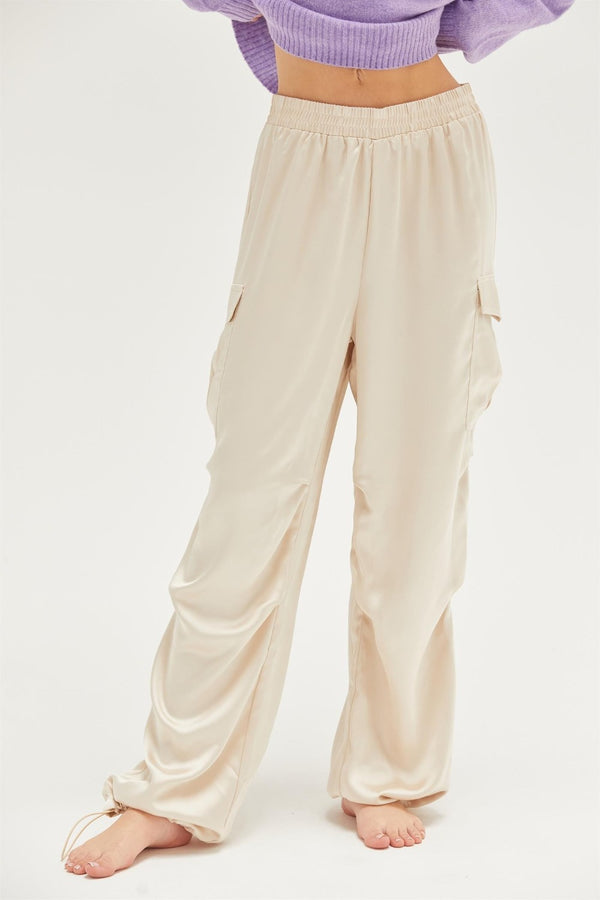 HYFVE Approach Satin Drawstring Hem Cargo Pants - 1985 the VAULT Boutique