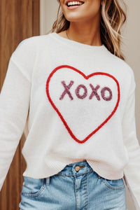 XOXO Round Neck Drop Shoulder Sweater - 1985 the VAULT Boutique