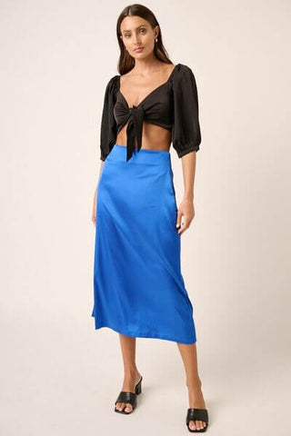 Mittoshop Side Slit Satin Midi Skirt - 1985 the VAULT Boutique