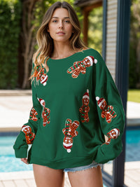 Sequin Gingerbread Man Long Sleeve Sweatshirt - 1985 the VAULT Boutique