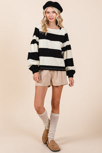 Mittoshop Striped Snap Shoulder Long Sleeve T-Shirt - 1985 the VAULT Boutique