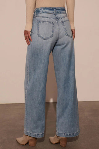 Tied Wide Leg Jeans with Pockets - 1985 the VAULT Boutique