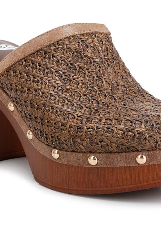 Jeydena Raffia Platform Clogs - 1985 the VAULT Boutique