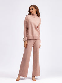 Basic Bae High- Low Turtleneck Long Sleeve Top and Pants Sweater Set - 1985 the VAULT Boutique