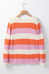 Color Block V-Neck Long Sleeve Sweater - 1985 the VAULT Boutique