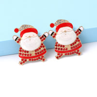 Rhinestone Alloy Santa Earrings - 1985 the VAULT Boutique