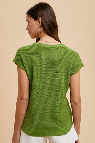 Annie Wear Round Neck Short Sleeve Sweater - 1985 the VAULT Boutique