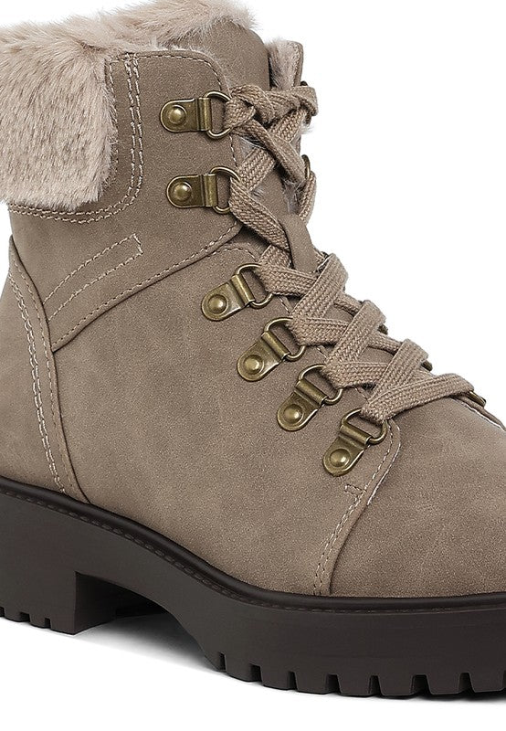 Maranta Faux Fur Collar Ankle Boots - 1985 the VAULT Boutique