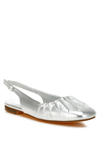 Berni Metallic Square Toe Flat Slingbacks - 1985 the VAULT Boutique