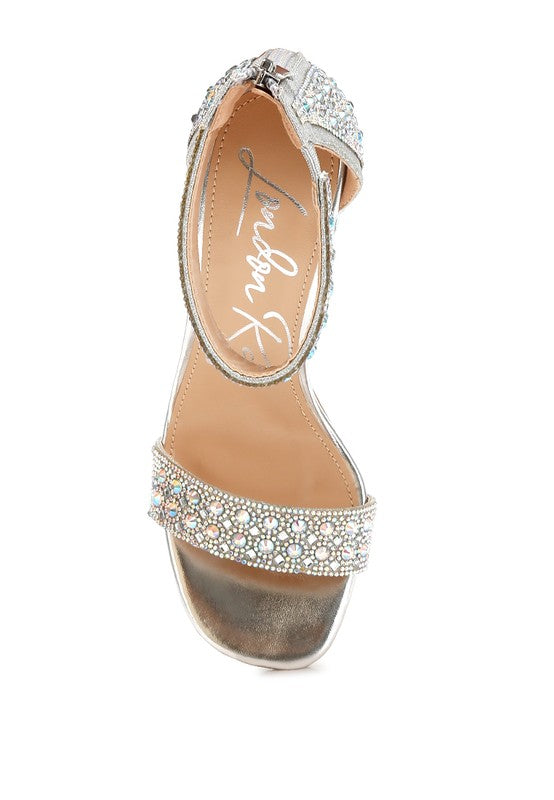 Cady Rhinestones And Sequins Block Sandals - 1985 the VAULT Boutique