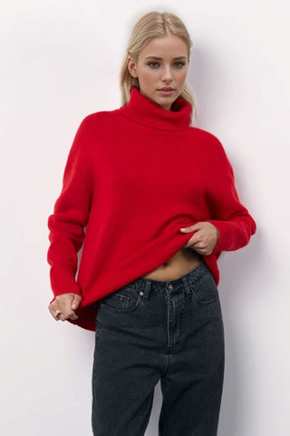 Basic Bae Turtleneck Long Sleeve Dropped Shoulder Sweater - 1985 the VAULT Boutique