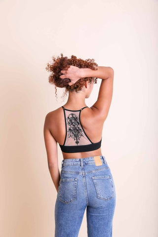 Tattoo Mesh Racerback Bralette - 1985 the VAULT Boutique