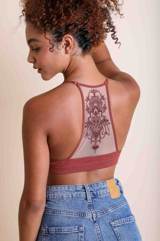 Tattoo Mesh Racerback Bralette - 1985 the VAULT Boutique