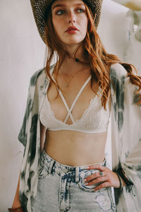 Center Cross Strap Lace Bralette - 1985 the VAULT Boutique