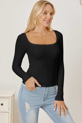 Square Neck Long Sleeve T-Shirt - 1985 the VAULT Boutique