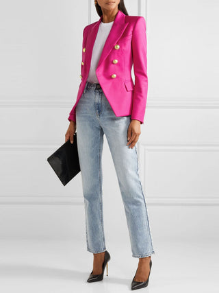 Lapel Collar Long Sleeve Blazer - 1985 the VAULT Boutique