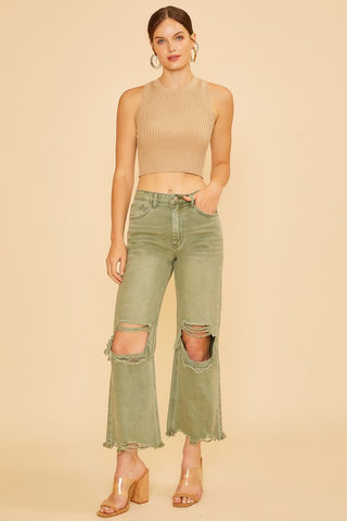 Annie Wear Distressed Raw Hem Jeans - 1985 the VAULT Boutique