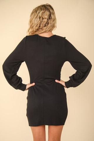 VERY J Ruched Detail Bodycon Mini Dress - 1985 the VAULT Boutique