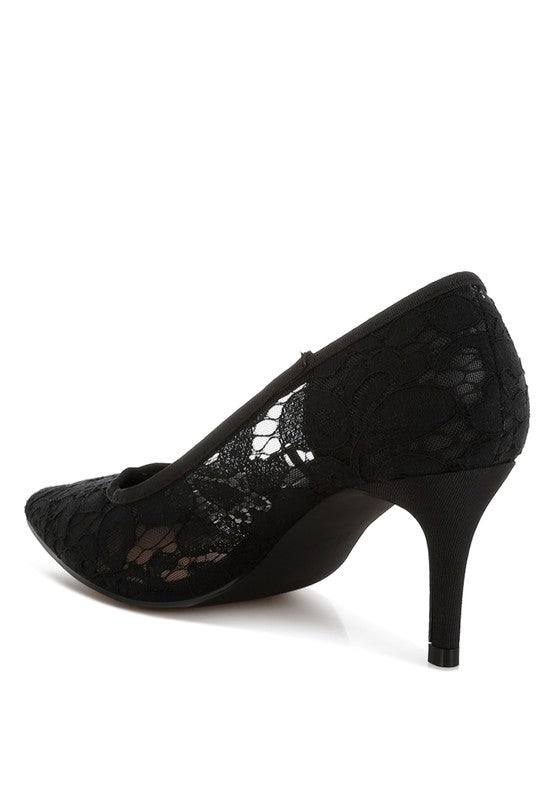 Masega Stiletto Heel Lace Pumps - 1985 the VAULT Boutique