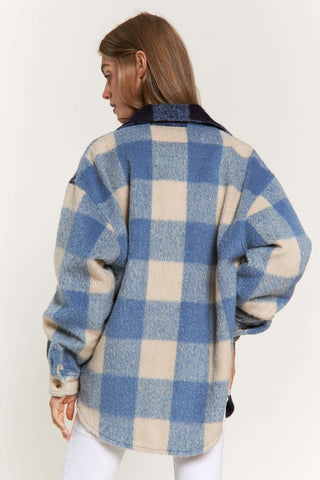 Plaid Chest Pocket Detail Shacket - 1985 the VAULT Boutique