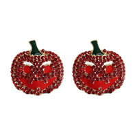 Demon Pumpkin Rhinestone Alloy Earrings - 1985 the VAULT Boutique