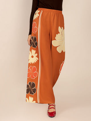 Printed Elastic Waist Wide Leg Pants - 1985 the VAULT Boutique