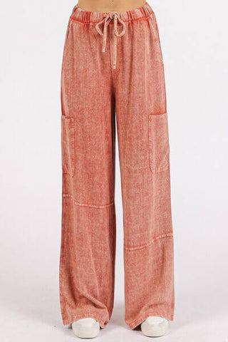 Mittoshop Mineral Wash Drawstring Elastic Waist Pants - 1985 the VAULT Boutique