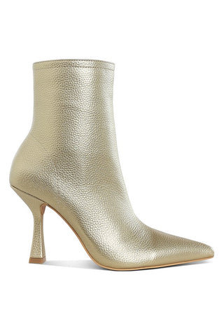 Farnak Metallic Pointed Toe Ankle Boots - 1985 the VAULT Boutique