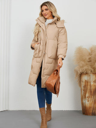 Long Sleeve Longline Hooded Winter Coat - 1985 the VAULT Boutique