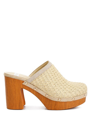 Jeydena Raffia Platform Clogs - 1985 the VAULT Boutique