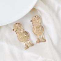 Rhinestone Alloy Santa Earrings - 1985 the VAULT Boutique