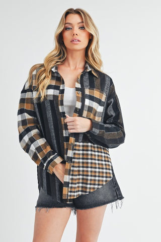 Aem+Co Curved Hem Plaid Button Up Shirt - 1985 the VAULT Boutique