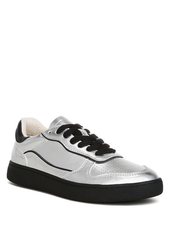 Kyniska Metallic Faux Leather Everyday Sneakers - 1985 the VAULT Boutique