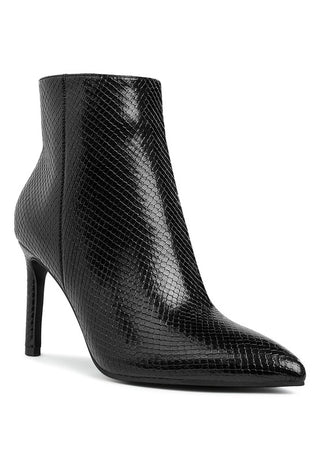 Tatria Textured Stiletto Heel Ankle Boots - 1985 the VAULT Boutique