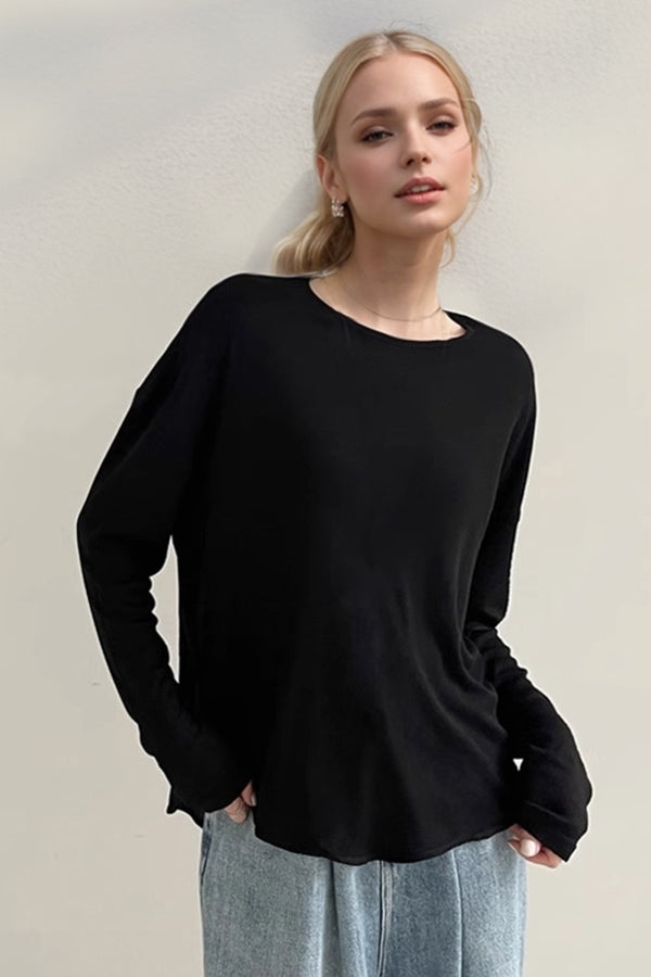 Basic Bae High-Low Long Sleeve T-Shirt - 1985 the VAULT Boutique