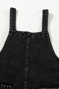 Distressed Wide Strap Denim Overalls - 1985 the VAULT Boutique