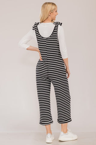 Celeste Full Size Striped Scoop Neck Overalls with Pockets - 1985 the VAULT Boutique