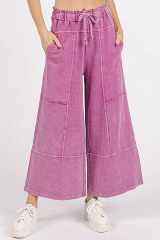 Mittoshop Mineral Wash Seam French Terry Wide Leg Pants - 1985 the VAULT Boutique